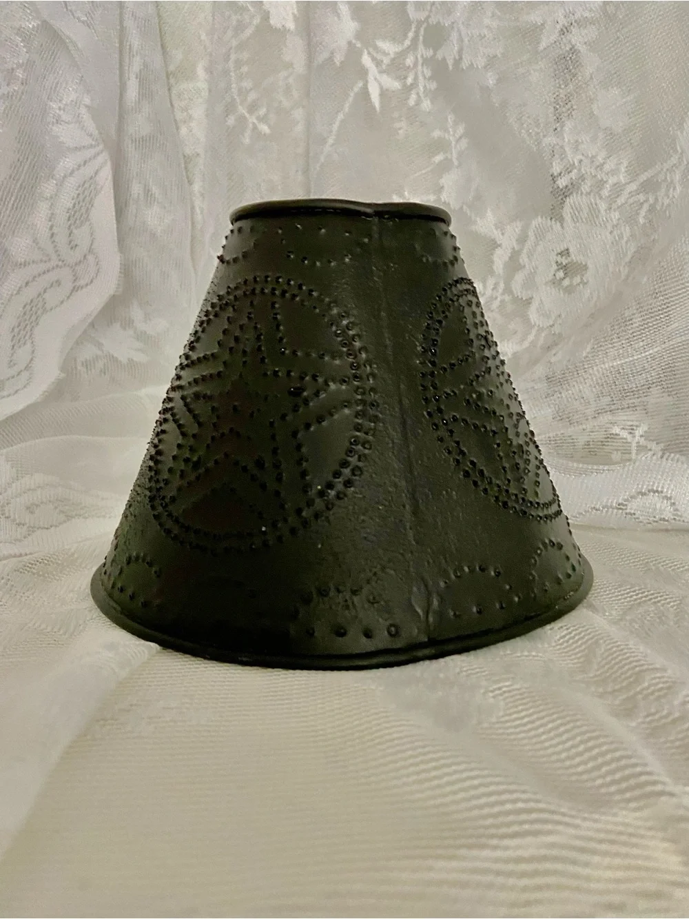 Pair Metal Tin Punch Primitive Star Lamp Shades